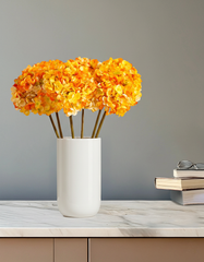 Artificial Hydrangea Flower Sticks (3 Sticks, 50 cm, Yellow)