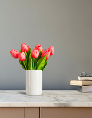 Artificial Tulip Flower Sticks (5 Sticks, 35 cm, Pink)
