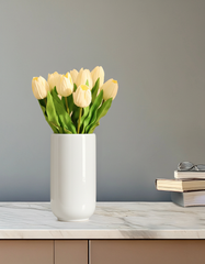 Artificial Tulip Flower Sticks (5 Sticks, 35 cm, White)