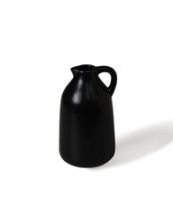 Bottle Shaped Black Ceramic Vase