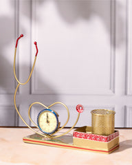Doctor’s Desk Clock with Pen Stand