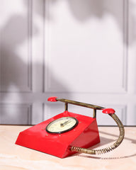 Retro Red Telephone Table Clock