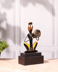 Tribal Musician Figurine with Cymbals