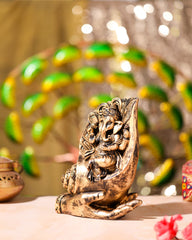 Antique Gold Ganesha on Palm