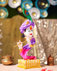 Purple Krishna with Peacock Feather