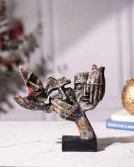 Artistic Multicolour Face Trio Sculpture