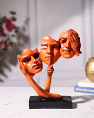 Modern Mute Faces Sculpture - Multicolour