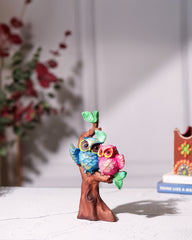 Colorful Owl Couple on Tree