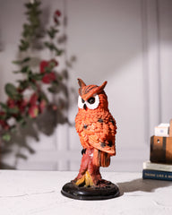 Fiery Orange Owl Showpiece