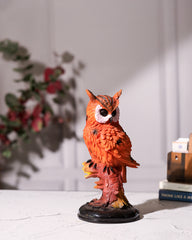 Fiery Orange Owl Showpiece