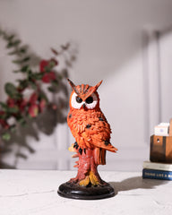 Fiery Orange Owl Showpiece