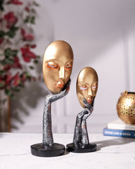 Golden Face Mask Hand Stand Set