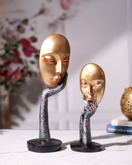 Golden Face Mask Hand Stand Set