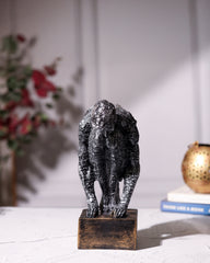 Textured Thinker Man Statue – Bent Pose