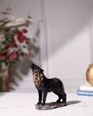 Black Howling Wolf Showpiece