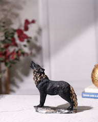 Black Howling Wolf Showpiece