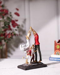 Family of Four Figurine with Kids