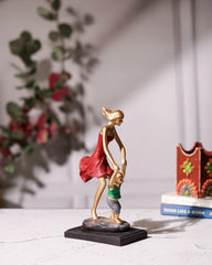 Mother & Child Dancing Statue – Red Dress