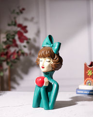 Girl with Green Dress & Red Apple