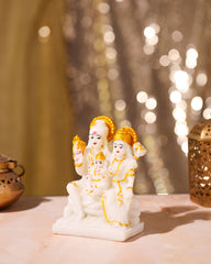White Shiva Parivar Idol on Throne