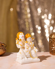White Shiva Parivar Idol on Throne