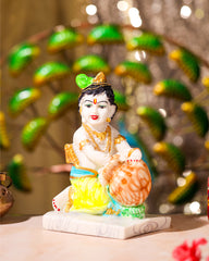 Multicolour Baby Krishna with Butter Pot