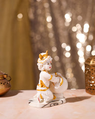 White Baby Krishna with Butter Pot