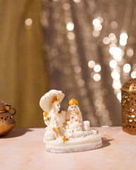 White Vishnu Lakshmi Idol on Sheshnag