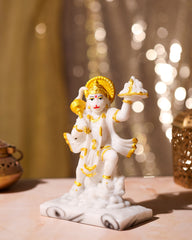 White Hanuman Idol Holding Mountain