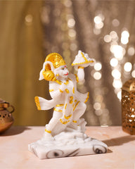 White Hanuman Idol Holding Mountain