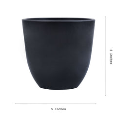 Set of 4 Black FRP Pots (5 inches)