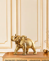 Decorative Golden Polyresin Elephant Figurine (Large)