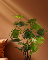 Artificial Fan Palm in Black Pot (120 cm)