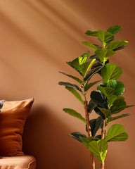 Artificial Fiddle Leaf Fig Plant in Black Pot (120 cm)