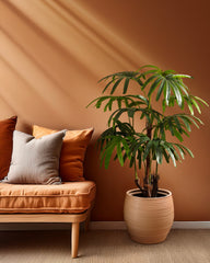 Artificial Rhapis Palm Tree in Black Pot (150 cm)