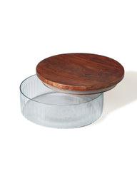 Glass Cookies Jar with Wooden lid