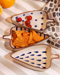 Hand-Painted Leaf Platter Set