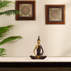 Decorative Modern Golden Brown Meditating Buddha Showpiece