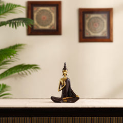 Decorative Modern Golden Brown Serene Buddha Figurine