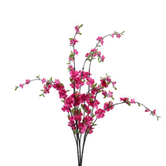 Artificial Cherry Blossom Flower Stick (100 cm, Dark Pink)