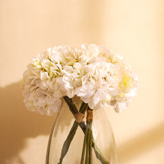 Artificial Hydrangea Flower Bouquet (30 cm, White)