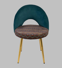 Teal Curve Velvet Accent Chair