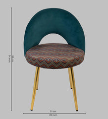 Teal Curve Velvet Accent Chair