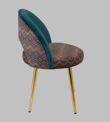 Teal Curve Velvet Accent Chair
