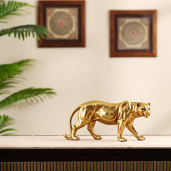 Decorative Golden Polyresin Leopard Figurine (Large)