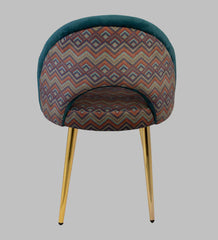 Teal Curve Velvet Accent Chair