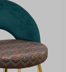 Teal Curve Velvet Accent Chair