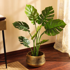 Artificial Monstera Plant in Black Pot (90 cm)