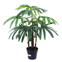 Artificial Rhapis Palm Tree in Black Pot (120 cm)