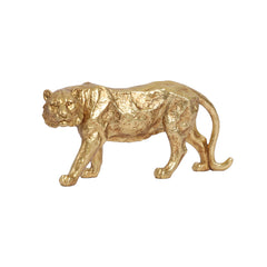 Decorative Gold Polyresin Tiger Figurine (Large)